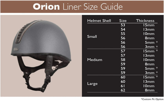 Orion Removeable Crown Padded Helmet Liner