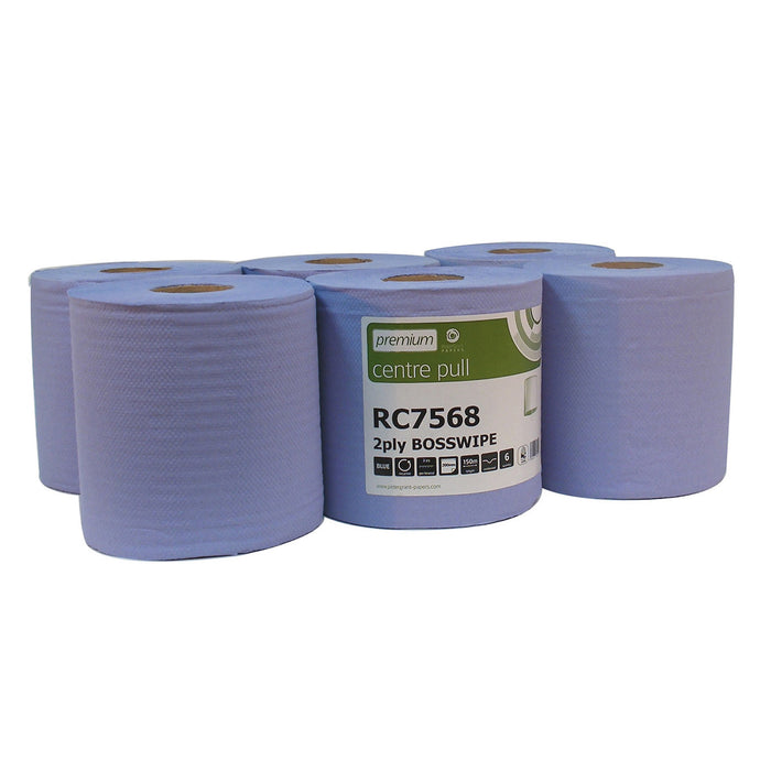 Embossed Standard C/Pullrolls 2 Ply Blue