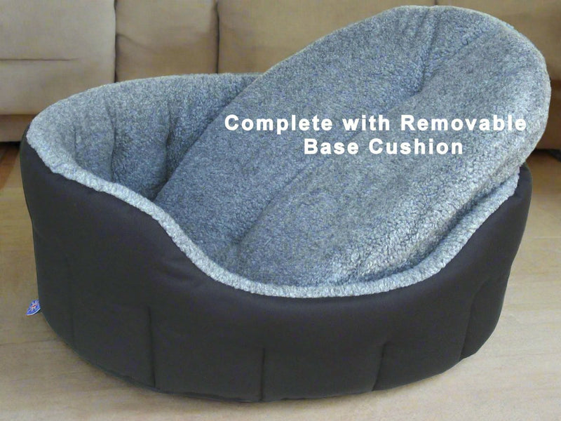 Load image into Gallery viewer, Premium Oval Bolster Style Heavy Duty Fleece Lined Machine Washable Dog Bed
