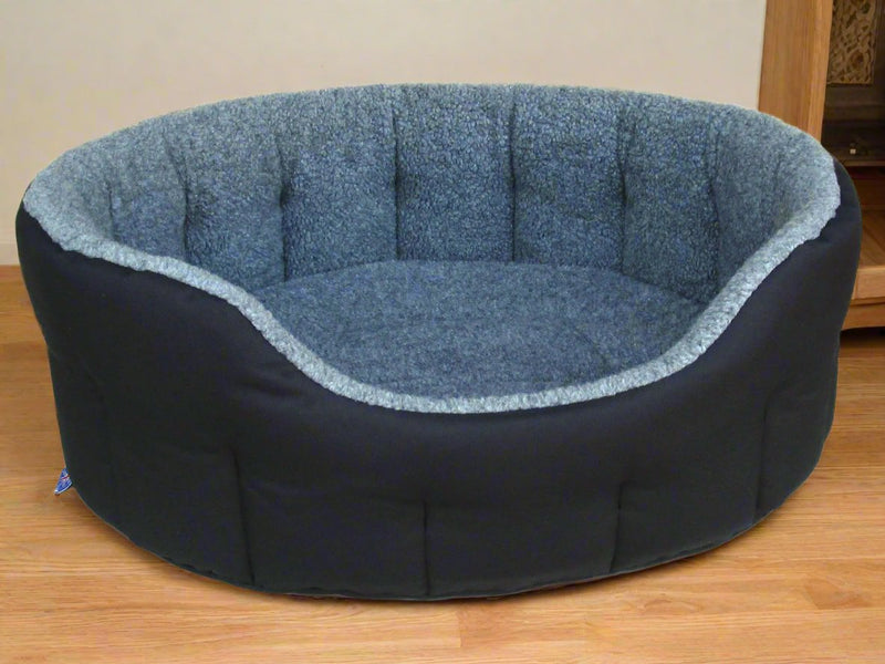Load image into Gallery viewer, Premium Oval Bolster Style Heavy Duty Fleece Lined Machine Washable Dog Bed
