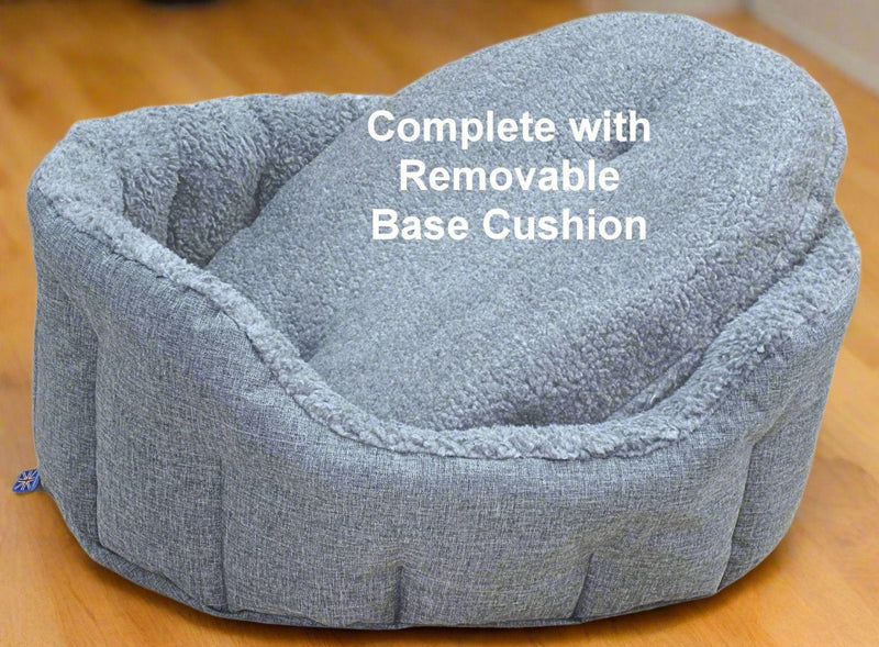 Load image into Gallery viewer, Premium Oval Bolster Style Heavy Duty Fleece Lined Machine Washable Dog Bed
