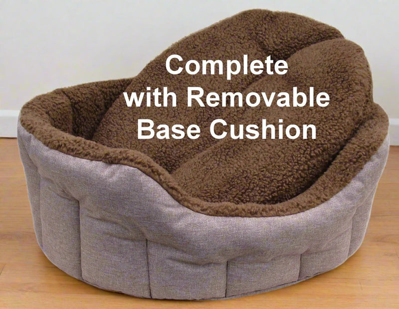 Load image into Gallery viewer, Premium Oval Bolster Style Heavy Duty Fleece Lined Machine Washable Dog Bed
