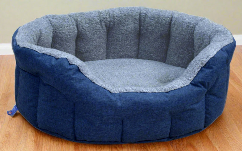 Load image into Gallery viewer, Premium Oval Bolster Style Heavy Duty Fleece Lined Machine Washable Dog Bed
