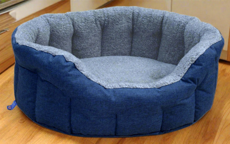 Load image into Gallery viewer, Premium Oval Bolster Style Heavy Duty Fleece Lined Machine Washable Dog Bed
