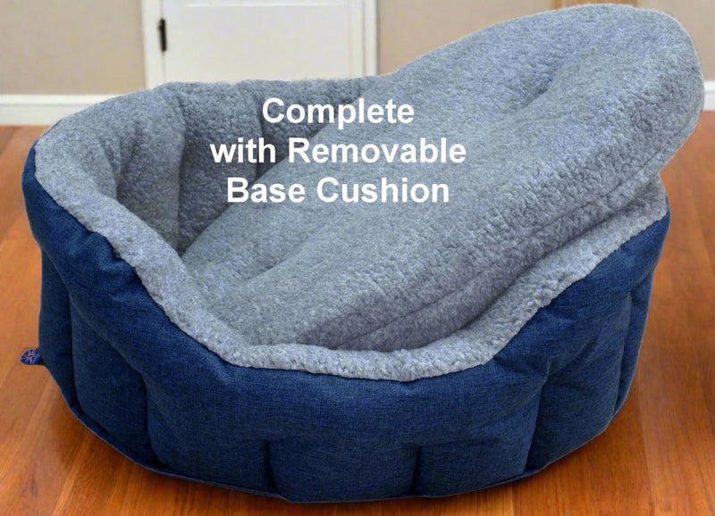 Load image into Gallery viewer, Premium Oval Bolster Style Heavy Duty Fleece Lined Machine Washable Dog Bed

