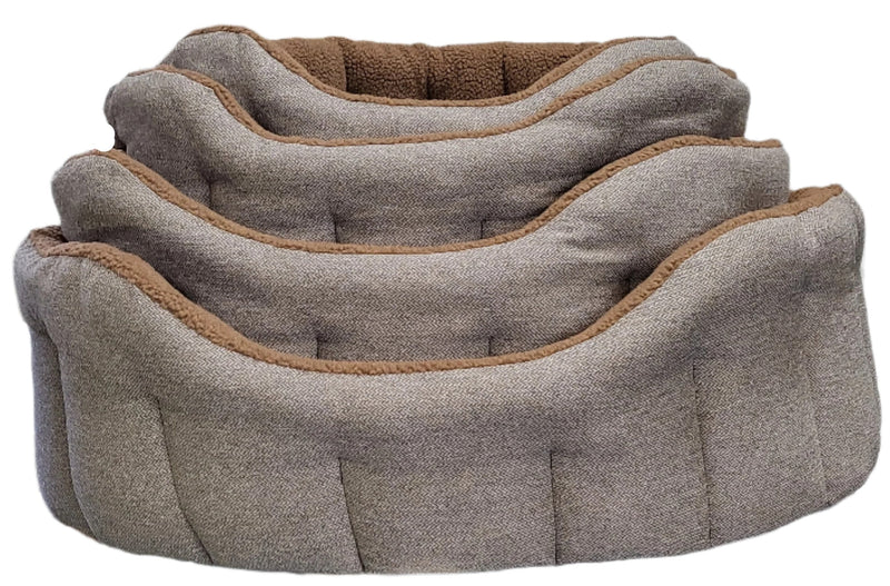 Load image into Gallery viewer, Premium Orkney Tweed Fleece Lined Bolster Beds
