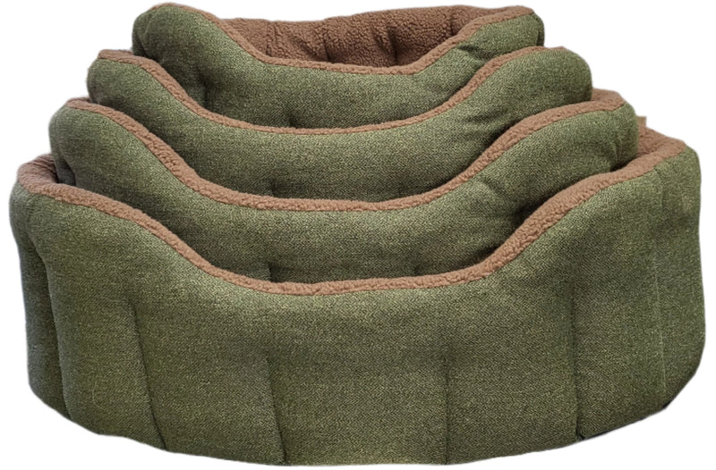 Load image into Gallery viewer, Premium Orkney Tweed Fleece Lined Bolster Beds
