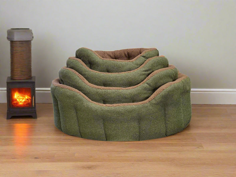 Load image into Gallery viewer, Premium Orkney Tweed Fleece Lined Bolster Beds
