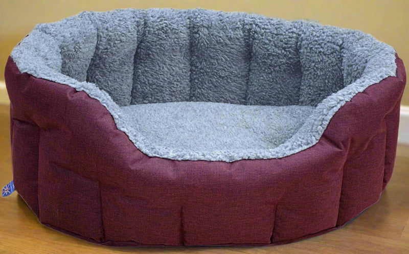 Load image into Gallery viewer, Premium Oval Bolster Style Heavy Duty Fleece Lined Machine Washable Dog Bed

