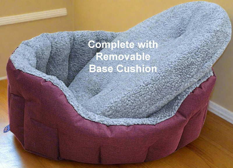 Load image into Gallery viewer, Premium Oval Bolster Style Heavy Duty Fleece Lined Machine Washable Dog Bed
