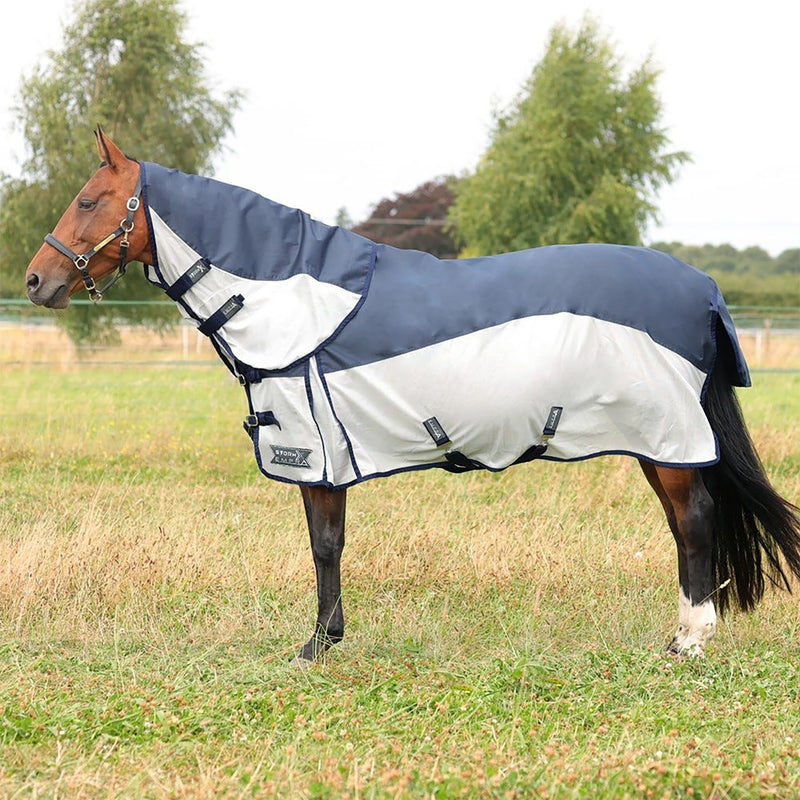 Load image into Gallery viewer, Stormx Empra Aqua Shield Fly Rug Navy/Silver
