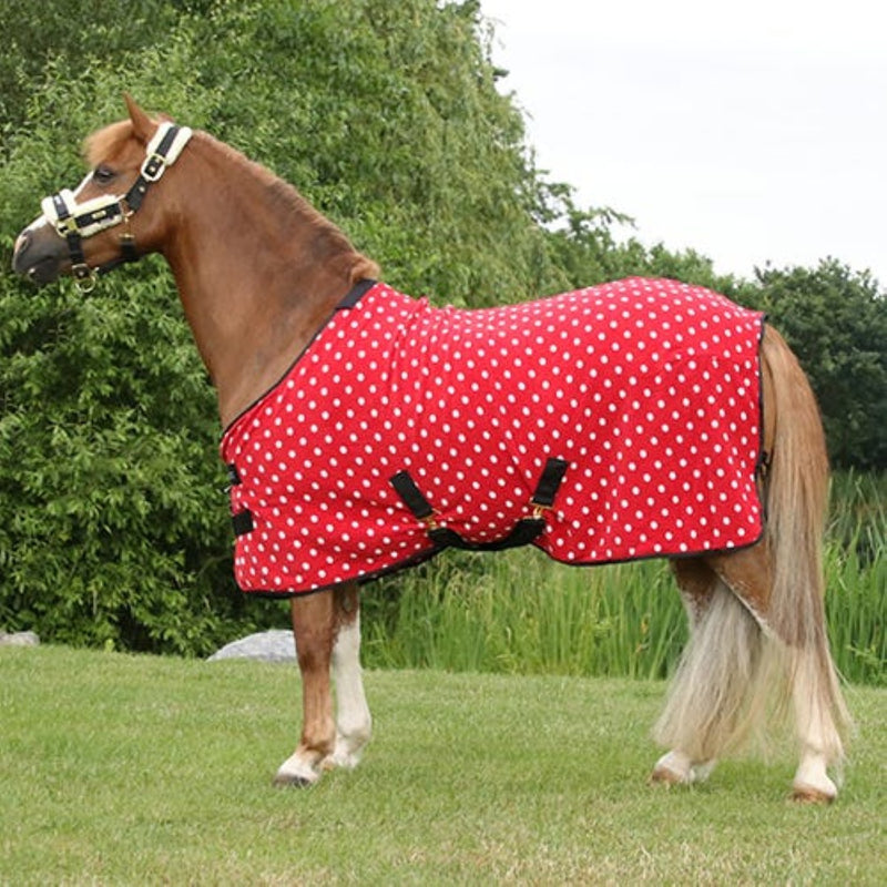 Load image into Gallery viewer, Supreme Products Dotty Fleece Rug Rosette Red
