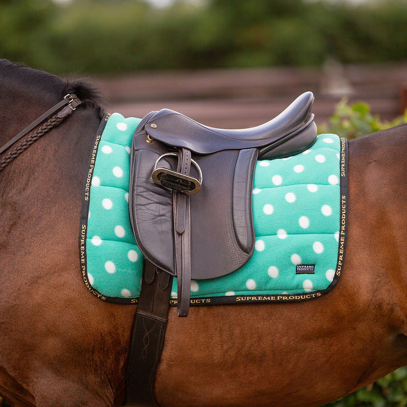 Load image into Gallery viewer, Supreme Products Dotty Fleece Saddle Pad Gorgeous Green
