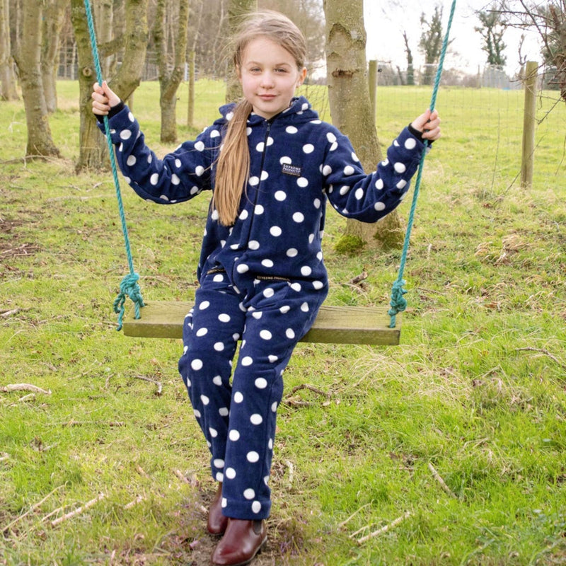 Load image into Gallery viewer, Supreme Products Dotty Fleece Onesie Child Noble Navy
