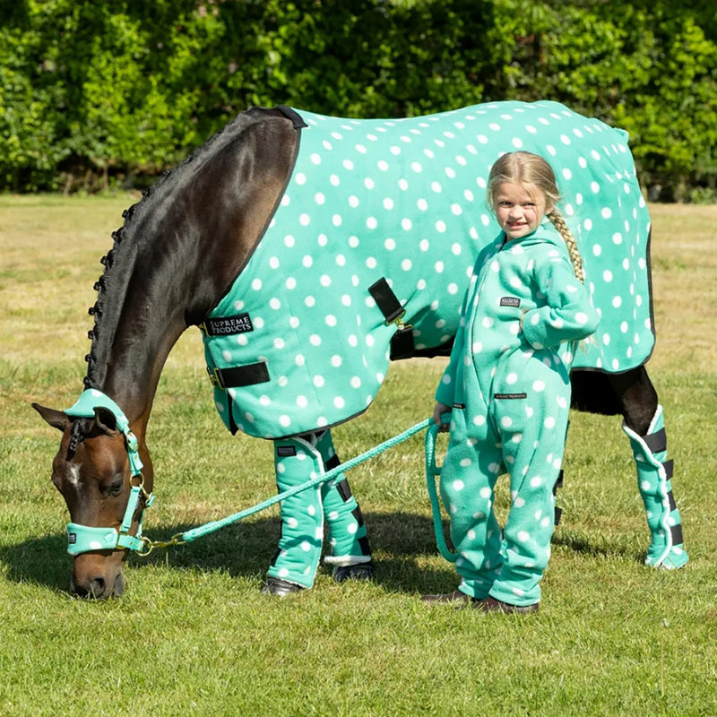 Load image into Gallery viewer, Supreme Products Dotty Fleece Onesie Child Gorgeous Green
