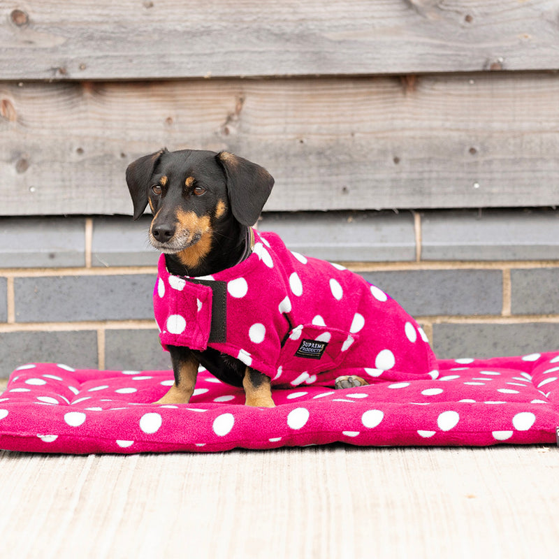 Load image into Gallery viewer, Supreme Products Dotty Fleece Dog Coat Paradise Pink

