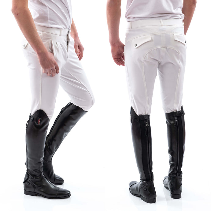 Whitaker B142 M Miami Mens Breeches/Silicone Seat White