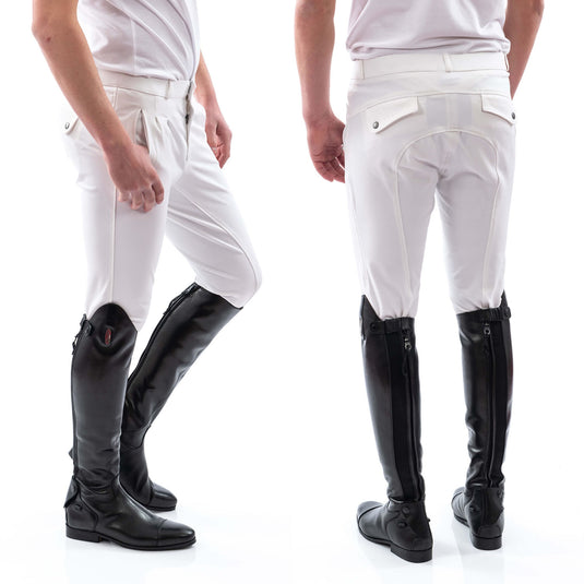 Whitaker B142 M Miami Mens Breeches/Silicone Seat White
