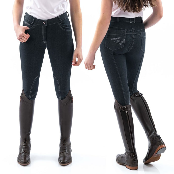 Whitaker B150 Rawdon Denim Effect Ladies Breeches Indigo