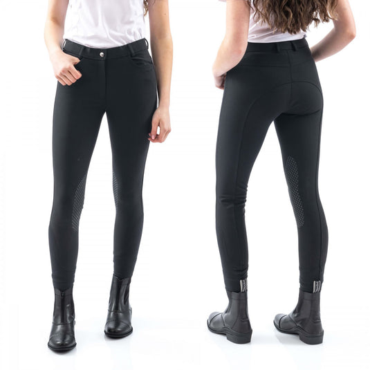 Whitaker B155 L Clayton Ladies Breeches With Grip Knee Black