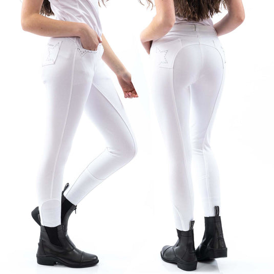 Whitaker B147 L Birtle Diamante Ladies Breeches White