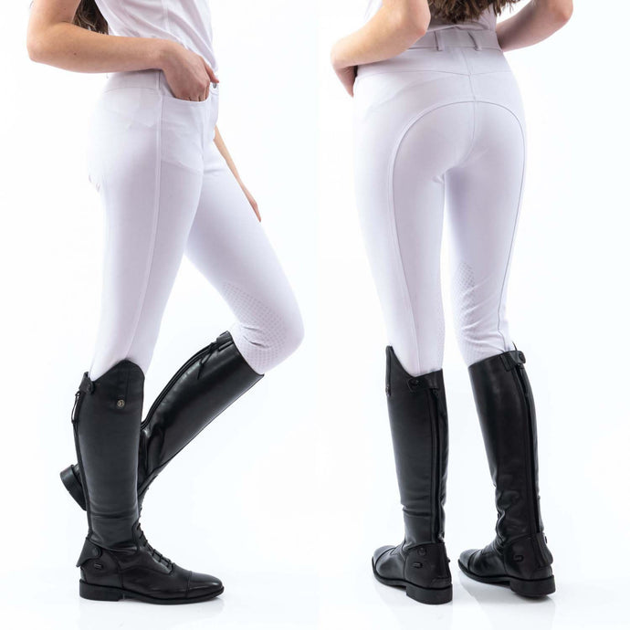 Whitaker B155 L Clayton Ladies Breeches With Grip Knee White