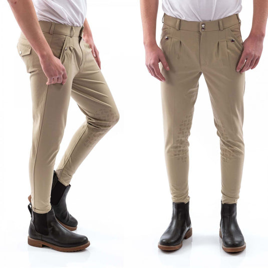 Whitaker B155 M Clayton Mens Breeches With Grip Knee Beige