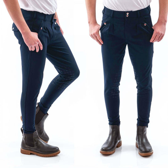 Whitaker B155 M Clayton Mens Breeches With Grip Knee Navy
