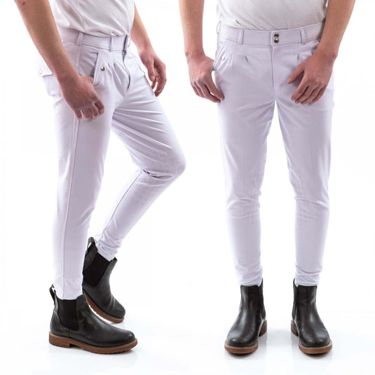 Whitaker B155 M Clayton Mens Breeches With Grip Knee White
