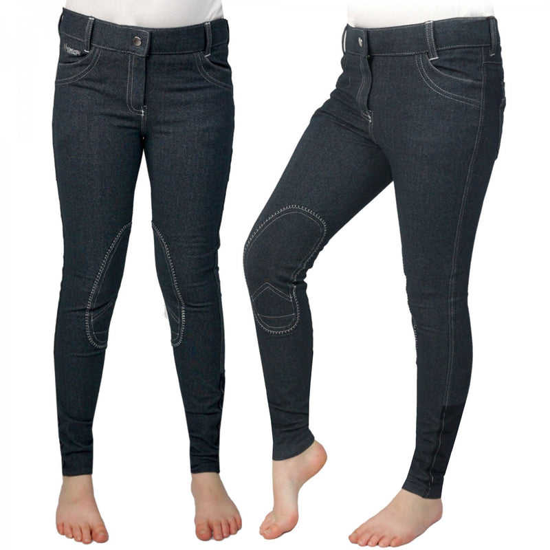 Load image into Gallery viewer, Whitaker B150 K Rawdon Denim Knit Kids Breeches Indigo
