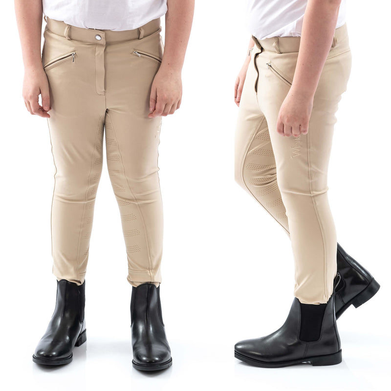 Load image into Gallery viewer, Whitaker B142 K Miami Kids Breeches With Silicone Seat Beige
