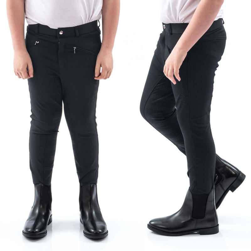 Load image into Gallery viewer, Whitaker B142 K Miami Kids Breeches With Silicone Seat Black
