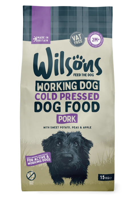 Wilsons Working Cold Pressed Pork Complete Dog Food 15kg