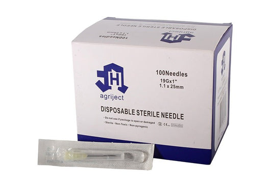 Agriject Disposable Poly Hub Needles 20g x 1