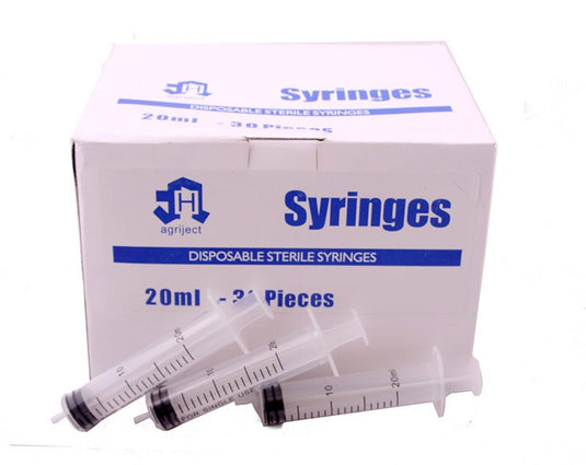 Agriject Disposable Syringes 20ml Side Tip - Pack of 30 - Ashurst Equestrian & Country