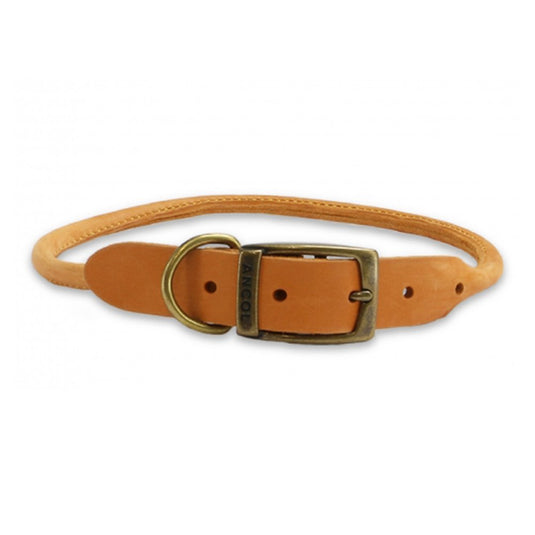 Ancol Heritage Timberwolf Rolled Collar – Sable, Size 4 (35–43cm) - Ashurst Equestrian & Country