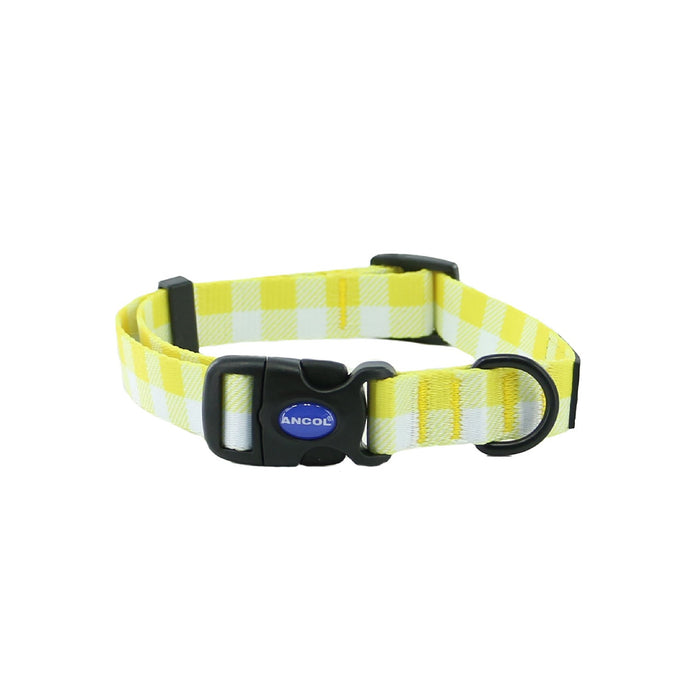 Ancol Soho Pet Collar Yellow Check - Ashurst Equestrian & Country