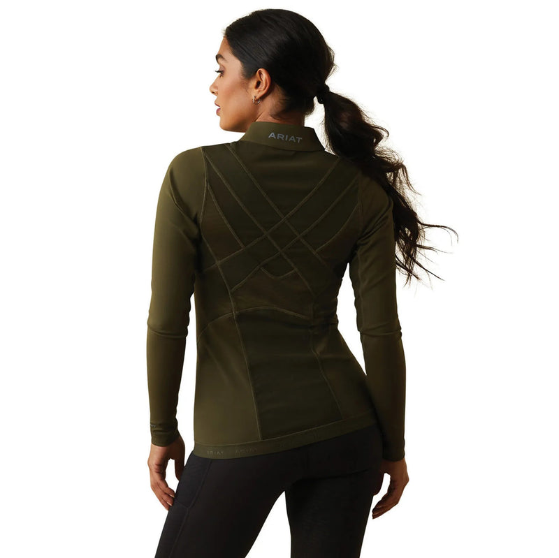 Load image into Gallery viewer, Ariat Ascent 1/4 Zip Ladies Base Layer - Relic - Ashurst Equestrian &amp; Country
