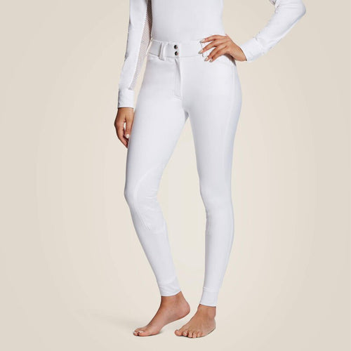 Ariat Tri Factor Grip Knee Patch Breeches - White - Ashurst Equestrian & Country