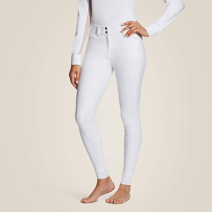 Ariat Tri Factor Grip Knee Patch Breeches - White - Ashurst Equestrian & Country