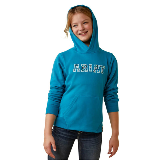 Ariat Youth's 3D Logo 2.0 Hoodie - Mosaic Blue - Ashurst Equestrian & Country