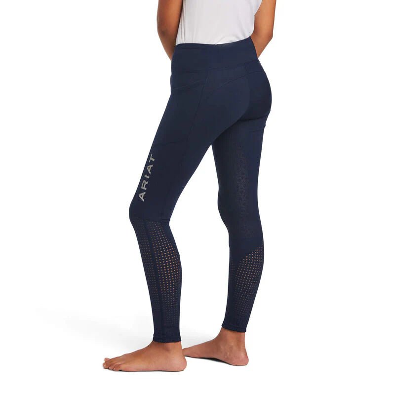Load image into Gallery viewer, Ariat Youth&#39;s EOS Knee Patch Compression Fit (HeatSeries) Tights - Navy - Ashurst Equestrian &amp; Country
