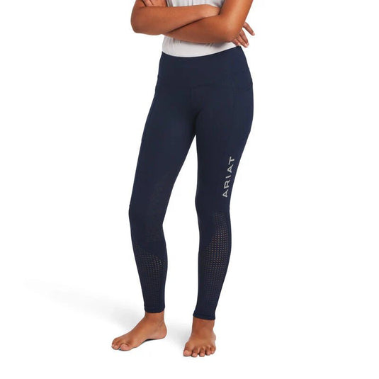 Ariat Youth's EOS Knee Patch Compression Fit (HeatSeries) Tights - Navy - Ashurst Equestrian & Country
