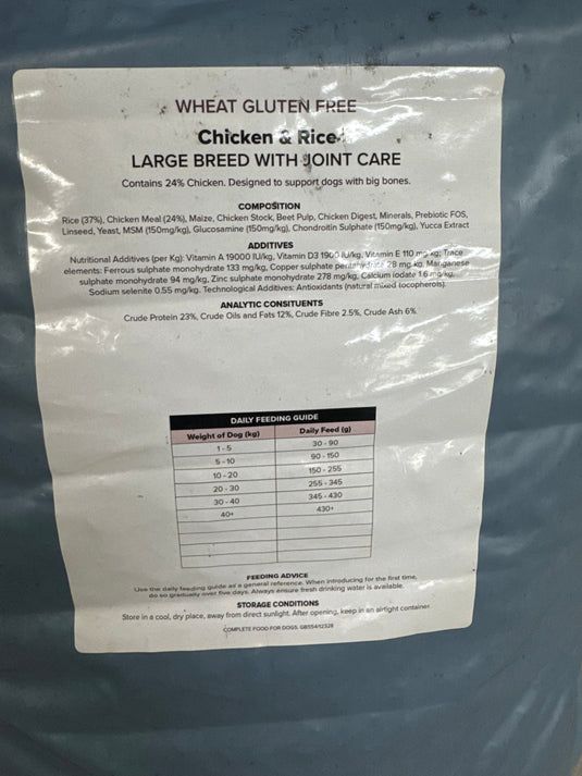 Ashurst Adult Dog Large Breed with Joint Care 'Wheat Gluten Free' Chicken & Rice - Ashurst Equestrian & Country