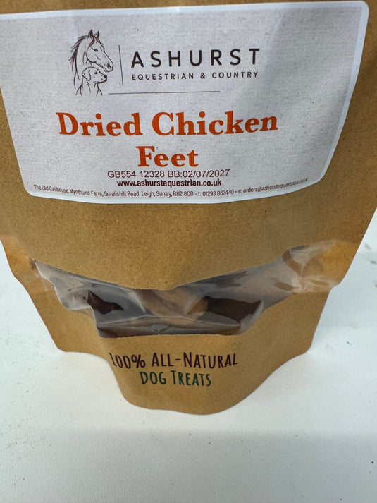 Ashurst Dried Chicken Feet - 160g - Ashurst Equestrian & Country