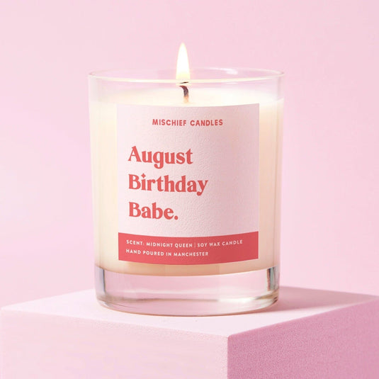 August Birthday Gift Funny Gift Candle August Birthday Babe - Ashurst Equestrian & Country