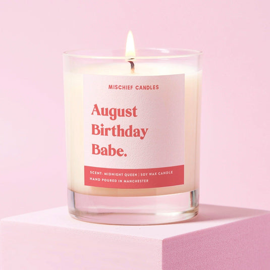 August Birthday Gift Funny Gift Candle August Birthday Babe - Ashurst Equestrian & Country