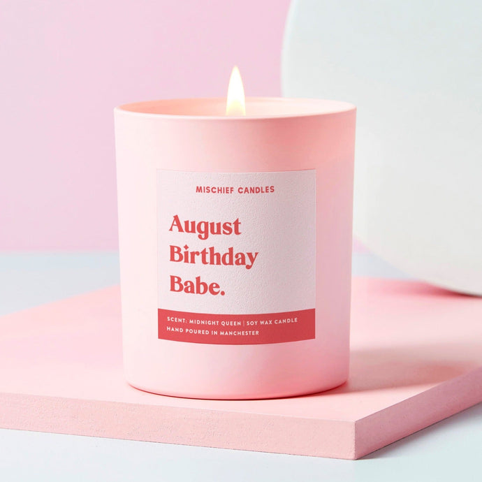 August Birthday Gift Funny Gift Candle August Birthday Babe - Ashurst Equestrian & Country