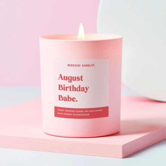 August Birthday Gift Funny Gift Candle August Birthday Babe - Ashurst Equestrian & Country