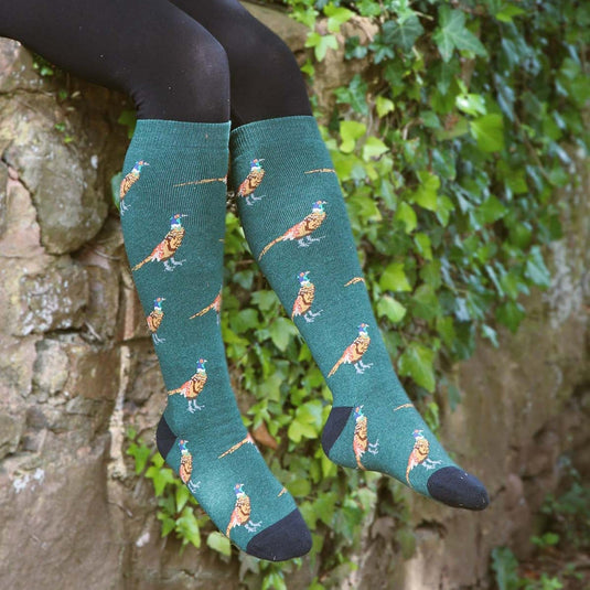 Bartleby Funky Welly Socks Ladies Country Pheasant - Ashurst Equestrian & Country